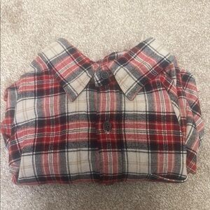 J. Crew Red and Cream Plaid Shirt